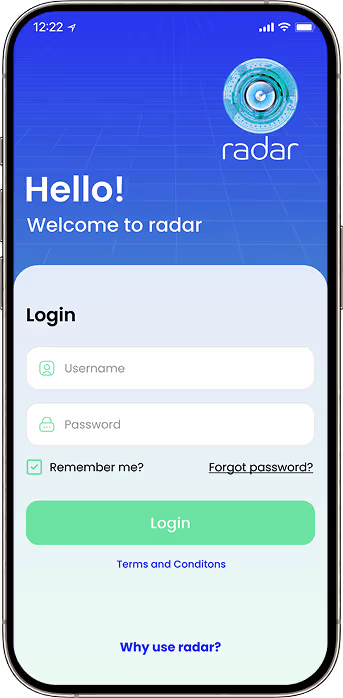 Dermatology app secure login and patient onboarding screen