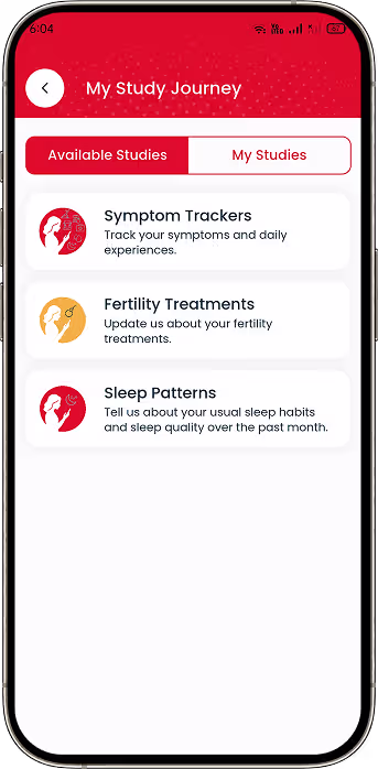 Study discovery and enrolment screen with eligibility questionnaire and consent