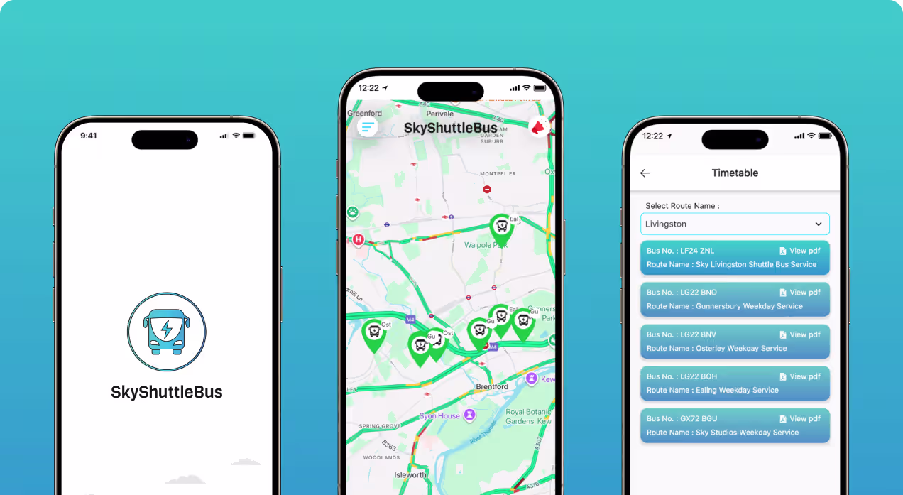 Smart shuttle management platform bus tracking app screens